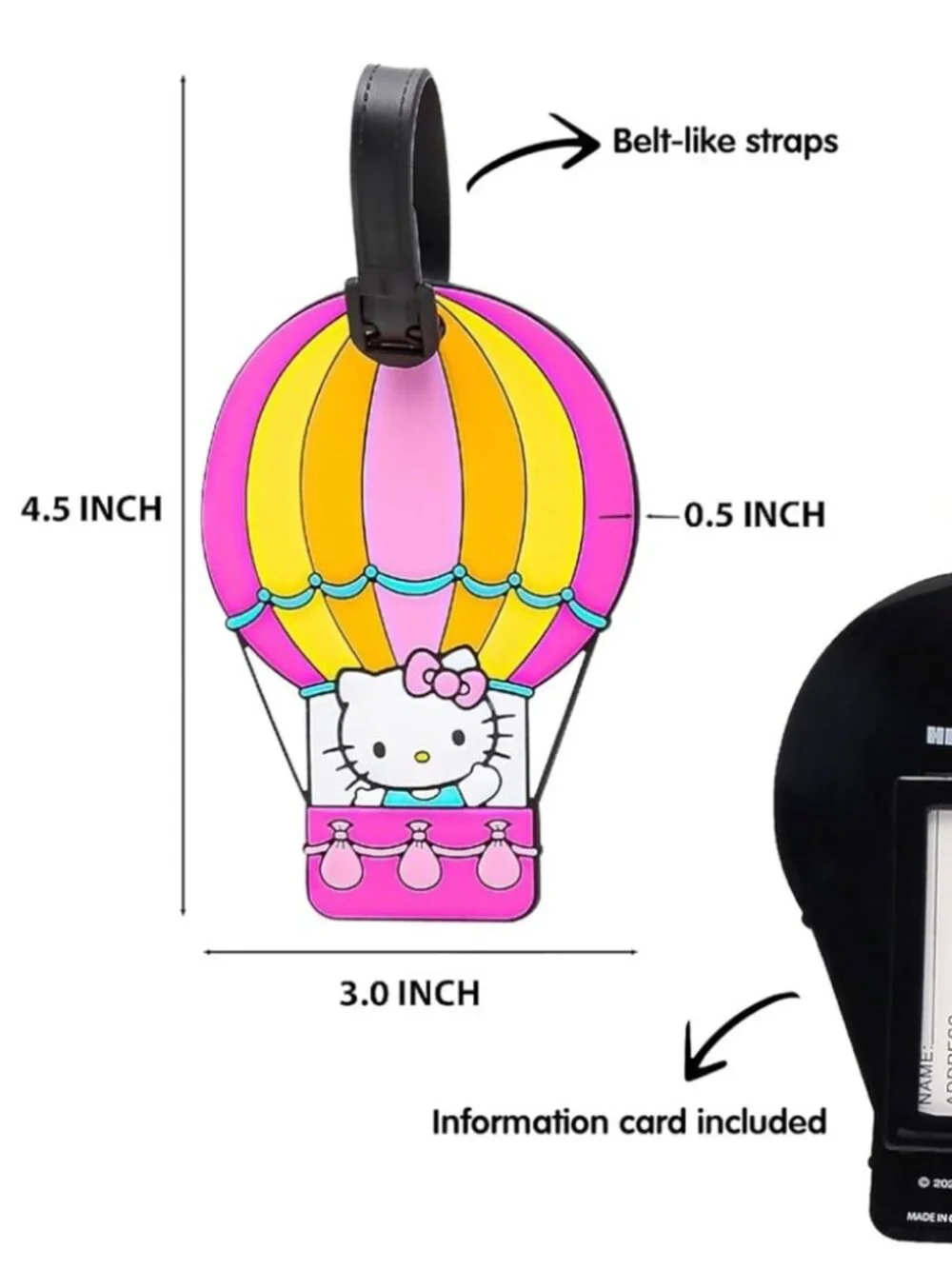 Hello Kitty 3 Piece Travel Set Passport, Luggage Tag, Luggage Strap | Pink